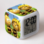 LED часовник Пчеличката Мая с 7 цвята, аларма и термометър